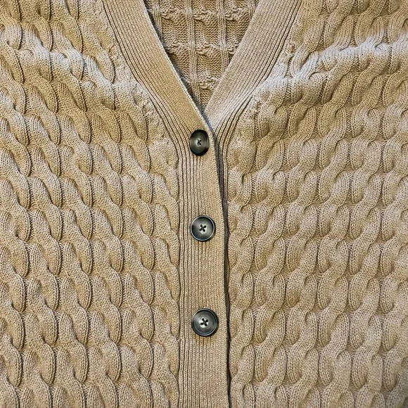 Old Navy Women's Tan Cable Knit Cardigan XL - Picture 4 of 7
